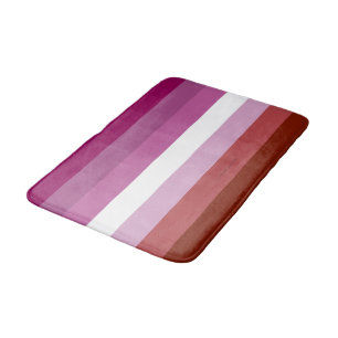 SlipperyJoe's lesbische Pride-Flagge feminine Geme Badematte