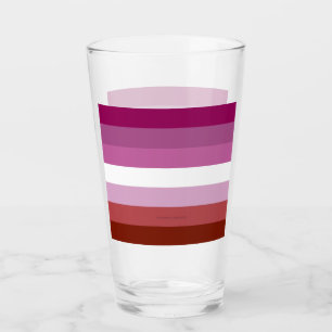 SlipperyJoe's lesbische Pride-Flagge feminine Geme Glas