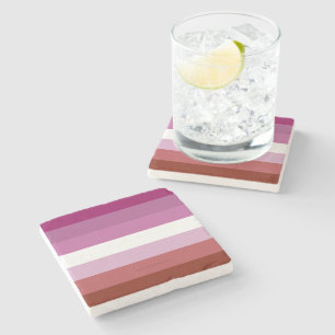 SlipperyJoe's lesbische Pride-Flagge feminine Geme Steinuntersetzer