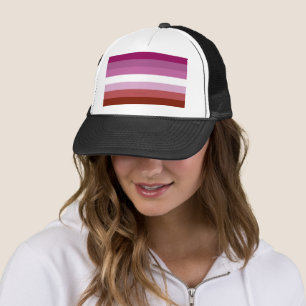 SlipperyJoe's lesbische Pride-Flagge feminine Geme Truckerkappe