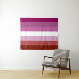 SlipperyJoe's lesbische Pride-Flagge feminine Geme Wandteppich