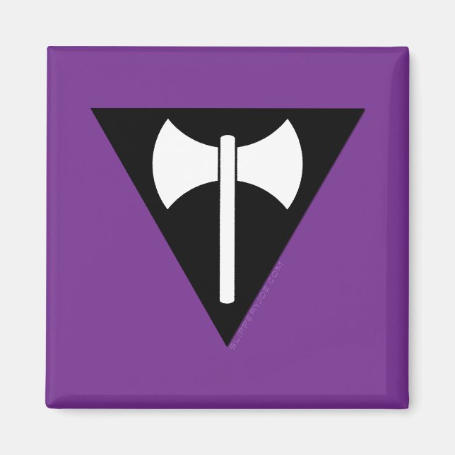 SlipperyJoe's Lesbische Pride-Flagge Labrys ax tri Magnet (Vorne)