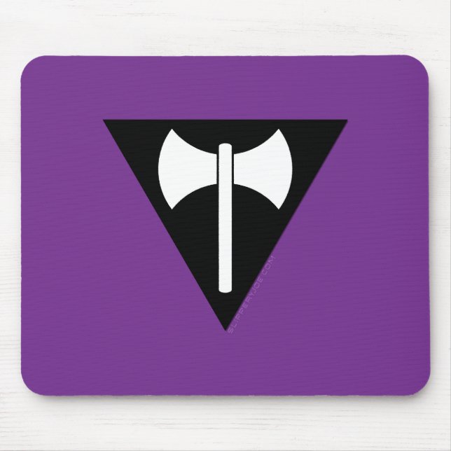 SlipperyJoe's Lesbische Pride-Flagge Labrys ax tri Mousepad (Vorne)