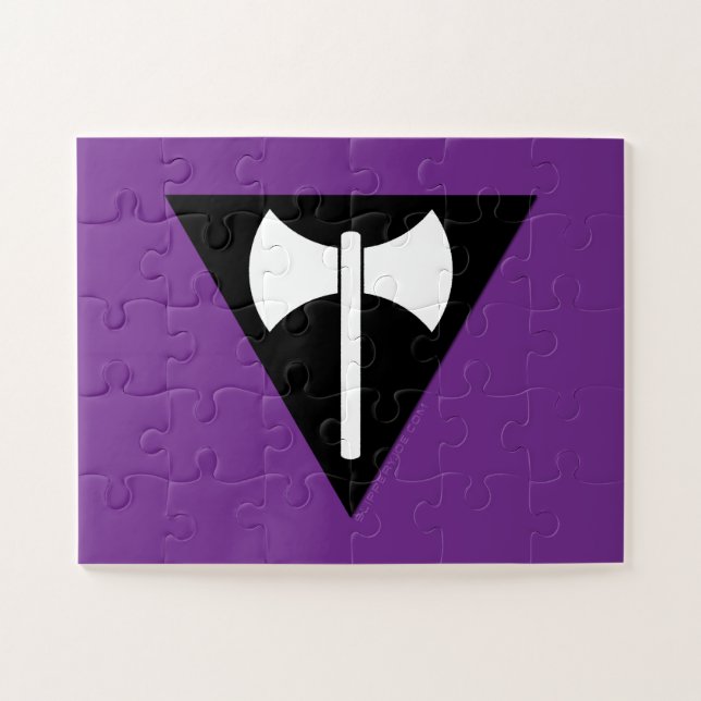 SlipperyJoe's Lesbische Pride-Flagge Labrys ax tri Puzzle (Horizontal)
