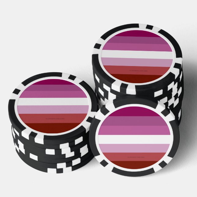 SlipperyJoe's lesbische Stolz-Fahnengemeinde Pokerchips (Stapel)