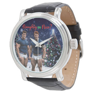 SlipperyJoes leuchtende Weihnachtsbäume zwei musku Armbanduhr