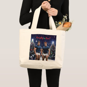 SlipperyJoes leuchtende Weihnachtsbäume zwei musku Jumbo Stoffbeutel