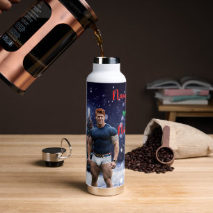 SlipperyJoes leuchtende Weihnachtsbäume zwei musku Trinkflasche