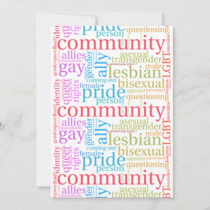 SlipperyJoe's LGBTQ+ Community Wortwolke Feiertagskarte