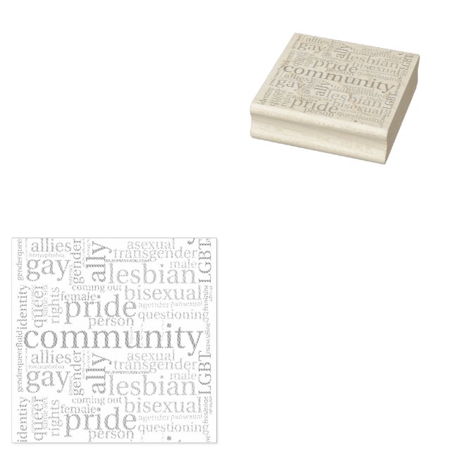 SlipperyJoe's LGBTQ+ Community Wortwolke Gummistempel (Stempel)