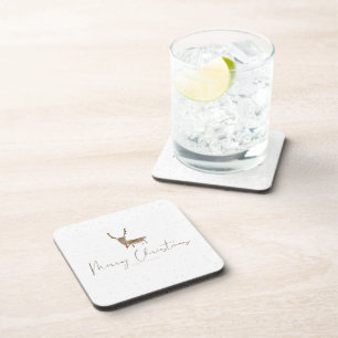 SlipperyJoe's Linienkunst-Silhouette Rentier minim Getränkeuntersetzer