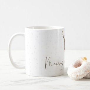 SlipperyJoe's Linienkunst-Silhouette Rentier minim Kaffeetasse