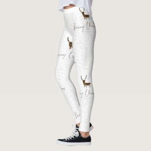 SlipperyJoe's Linienkunst-Silhouette Rentier minim Leggings