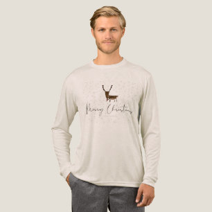 SlipperyJoe's Linienkunst-Silhouette Rentier minim Tri-Blend Shirt