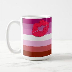 SlipperyJoe's Lipstick Lesbische Pride Flag Schwul Kaffeetasse