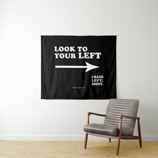 SlipperyJoe's look to your left thick geometric ce Wandteppich (Beispiel (Horizontal))