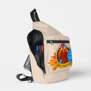 SlipperyJoe's lustige Cartoon-Thanksgiving-Gestalt Crossbody Bag
