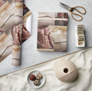 SlipperyJoe's Man-Sechspack-Sechspack mit Shirless Geschenkpapier