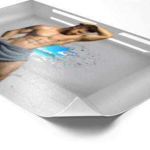 SlipperyJoe's Mann Handtuch gebrochene weiße Ziege Fotodruck