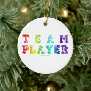 SlipperyJoes Mannschaftsspieler voller glatten Reg Keramik Ornament