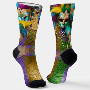 SlipperyJoe's Mardi Gras Bead Necklaces verdoppelt Socken