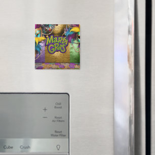 SlipperyJoe's Mardi-Gras-Grafikdoppelbänder Magnet