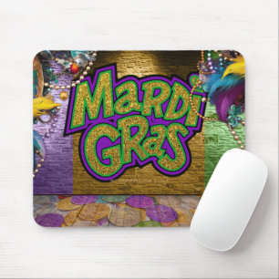 SlipperyJoe's Mardi-Gras-Grafikdoppelbänder Mousepad