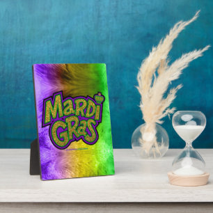 SlipperyJoe's Mardi Gras Kronen lila Goldgrün w Fotoplatte