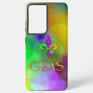 SlipperyJoe's Mardi Gras lila gold grün fleur-d Samsung Galaxy Hülle