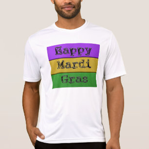 SlipperyJoe's Mardi Gras lila goldgrünes Metall s T-Shirt