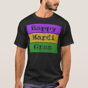 SlipperyJoe's Mardi Gras lila goldgrünes Metall s T-Shirt