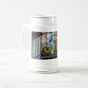 SlipperyJoe's Mardi Gras Männer lila goldgrüner Ba Bierglas