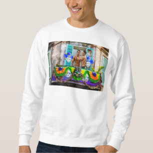 SlipperyJoe's Mardi Gras Männer lila goldgrüner Ba Sweatshirt