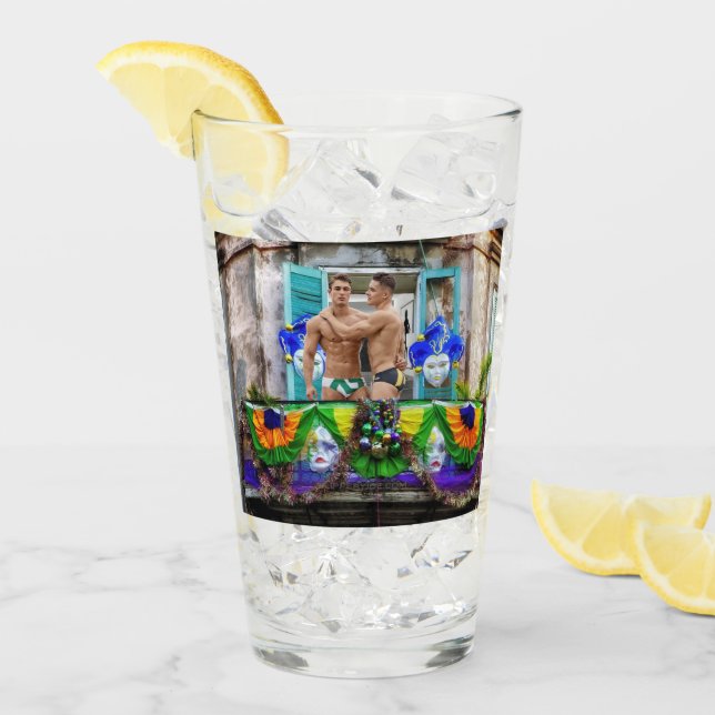 SlipperyJoe's Mardi Gras maskiert Perlendekoration Glas (Vorderseite Ice)