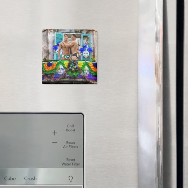 SlipperyJoe's Mardi Gras maskiert Perlendekoration Magnet (In Situ (Kühlschrank))