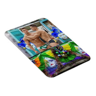 SlipperyJoe's Mardi Gras maskiert Perlendekoration Magnet