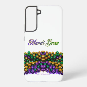 SlipperyJoe's Mardi Gras Perlenketten lila gold Samsung Galaxy Hülle