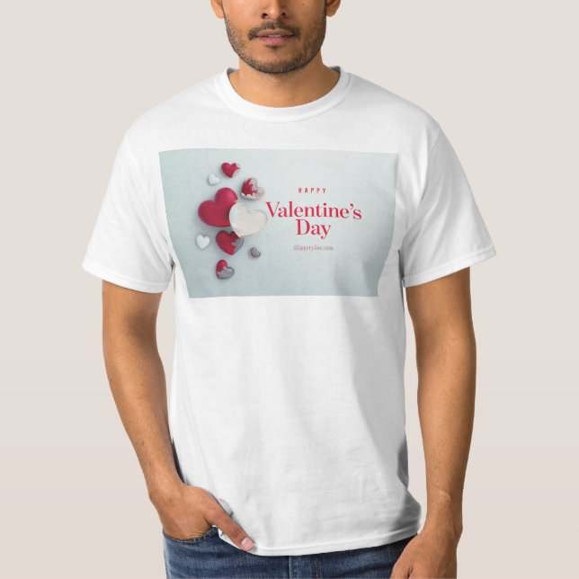 SlipperyJoe's moderner Valentinstag-Layout-Künstle T-Shirt (Vorderseite)