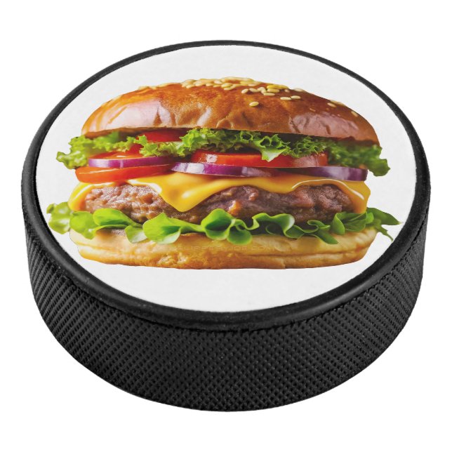 SlipperyJoe's mouthwatering cheeseburger crispy ba Eishockey Puck (3/4)