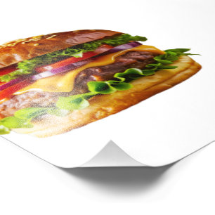 SlipperyJoes mundwässernder Cheeseburger knusprig Fotodruck