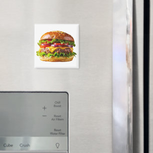 SlipperyJoes mundwässernder Cheeseburger knusprig  Magnet