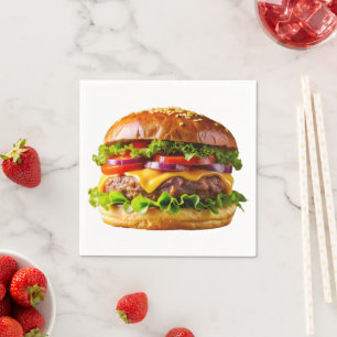 SlipperyJoes mundwässernder Cheeseburger knusprig Serviette