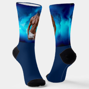 SlipperyJoe's muskulöse, bärtige, weiße Unterwäsch Socken