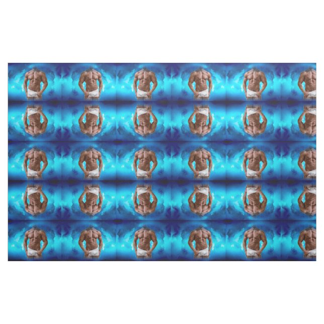 SlipperyJoe's muskulöse, bärtige, weiße Unterwäsch Stoff (Fat Quarter (45,7 x 55,9 cm))