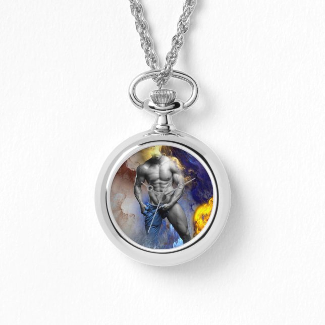 SlipperyJoe's muskulöse Mann-Physik-Dampf-Shirtle Armbanduhr (Vorderseite)