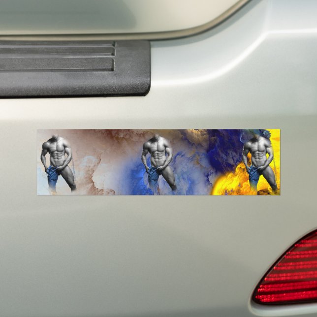 SlipperyJoe's muskulöse Mann-Physik-Dampf-Shirtle Autoaufkleber (Auf Auto)