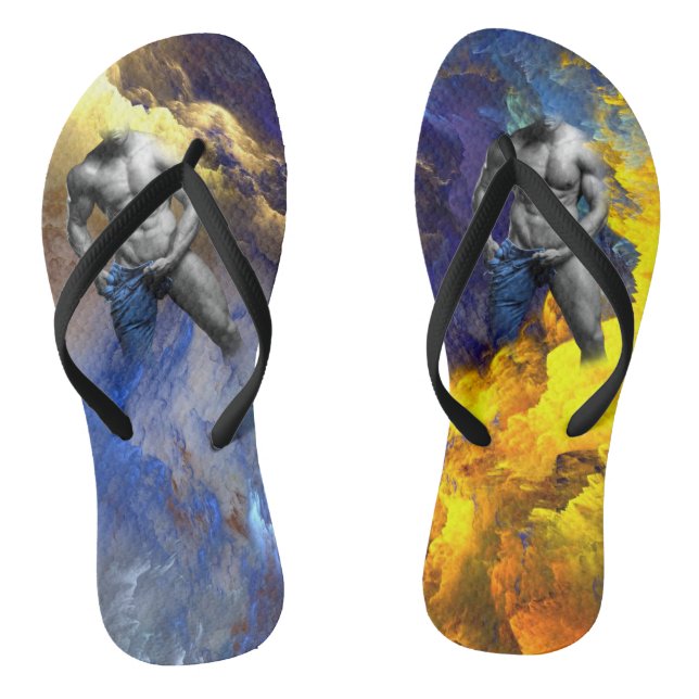 SlipperyJoe's muskulöse Mann-Physik-Dampf-Shirtle Flip Flops (Fußbett)