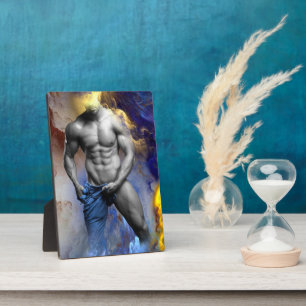 SlipperyJoe's muskulöse Mann-Physik-Dampf-Shirtle Fotoplatte