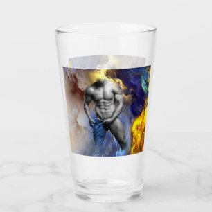 SlipperyJoe's muskulöse Mann-Physik-Dampf-Shirtle Glas