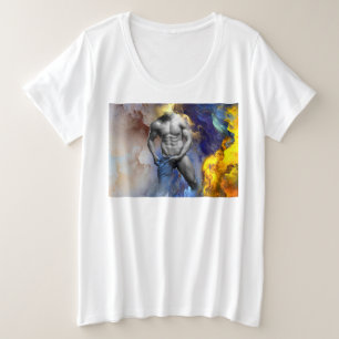 SlipperyJoe's muskulöse Mann-Physik-Dampf-Shirtle Große Größe T-Shirt